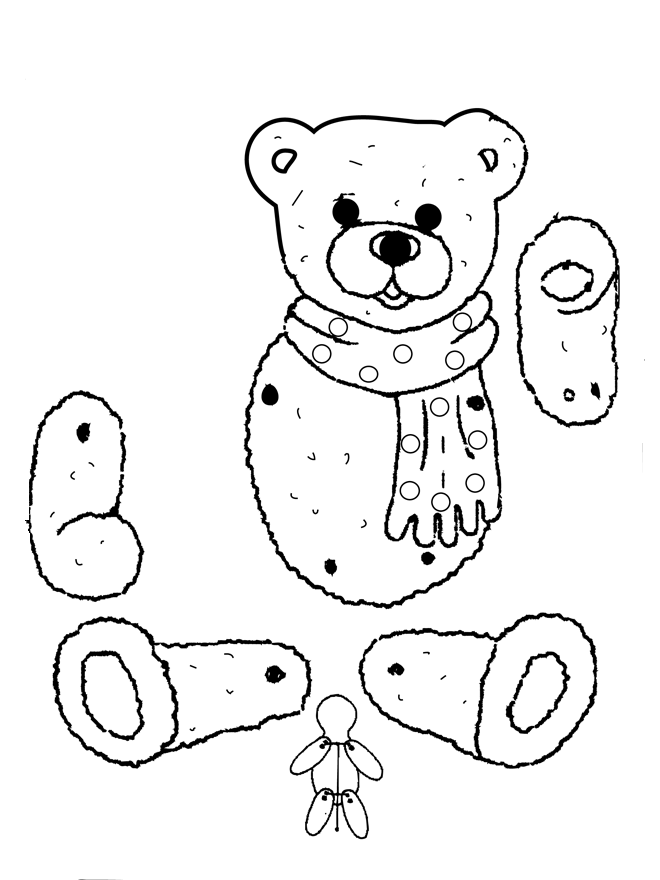 Kolorowanka Miś w Szaliku - Pobierz i Wydrukuj kolorowanka do druku